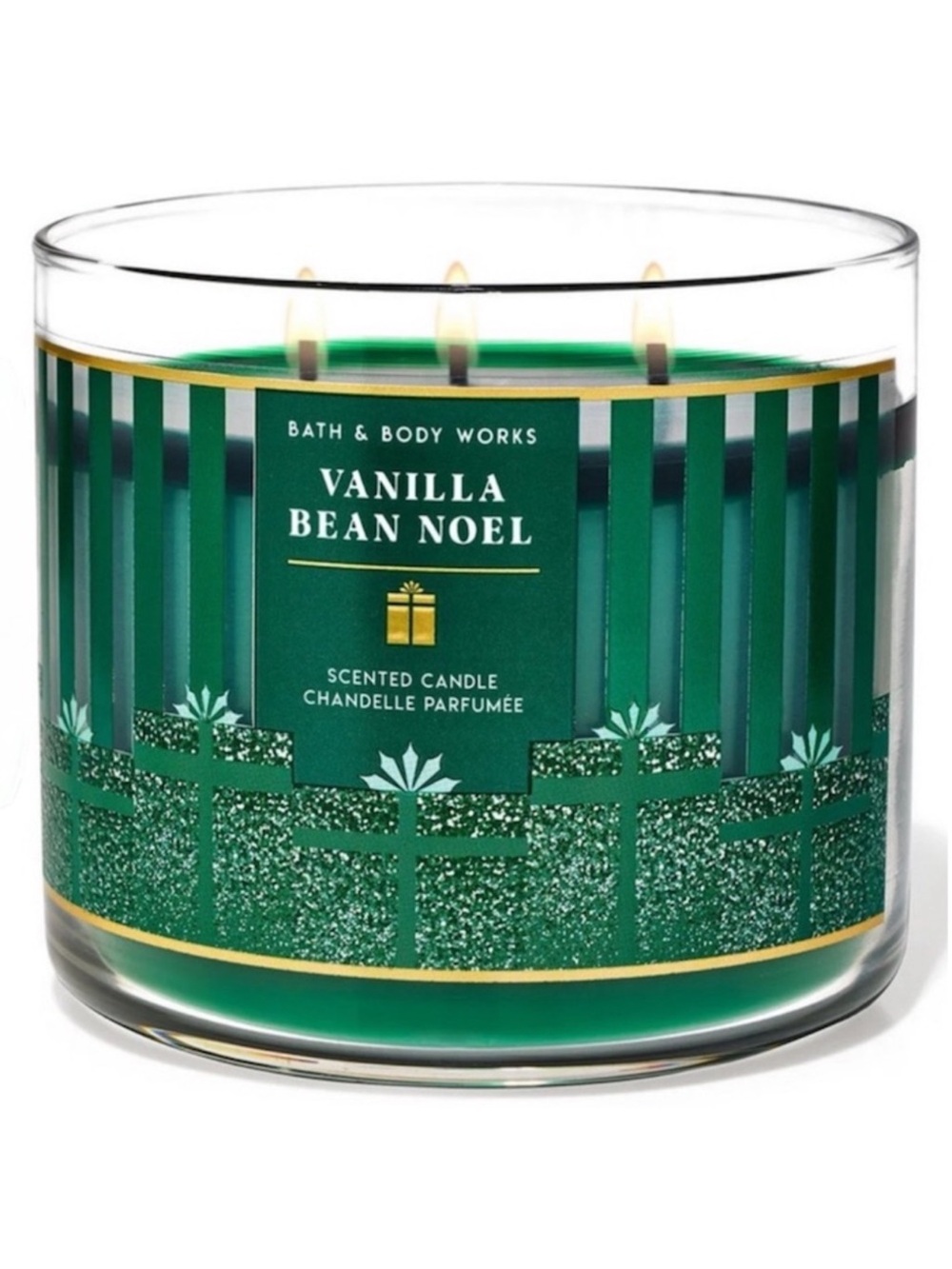 Bath & Body Works Vanilla Bean Noel 3 Wick Candle With Decorative Lid